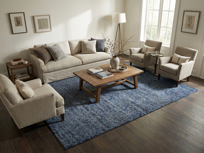 Artisan Mary  Indigo  Contemporary Knotted Rug