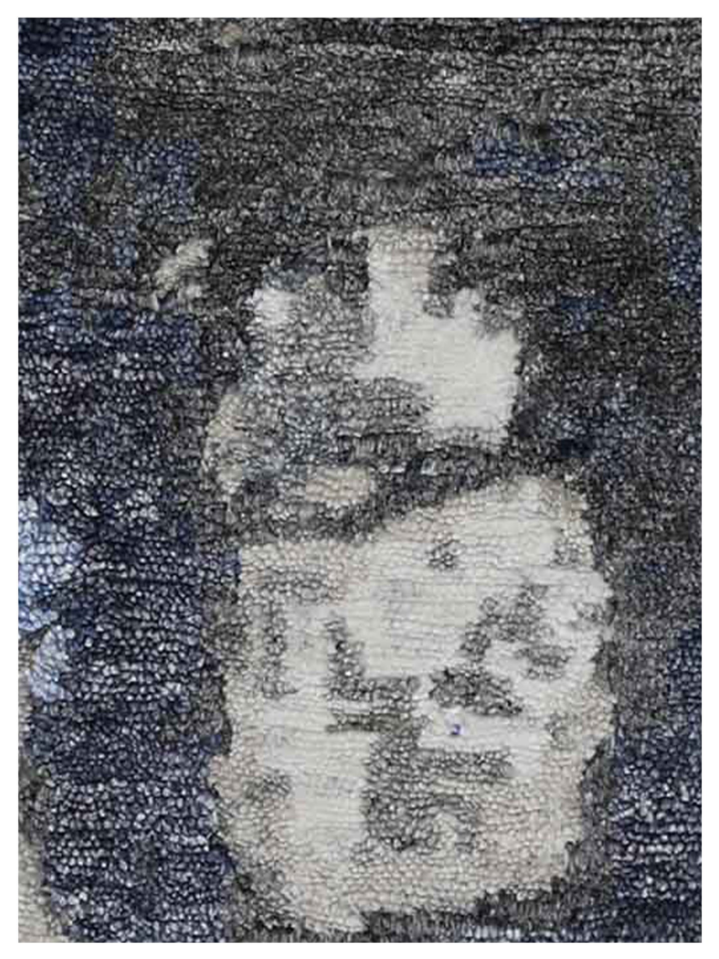 Artisan Mary  Grey Blue Contemporary Knotted Rug