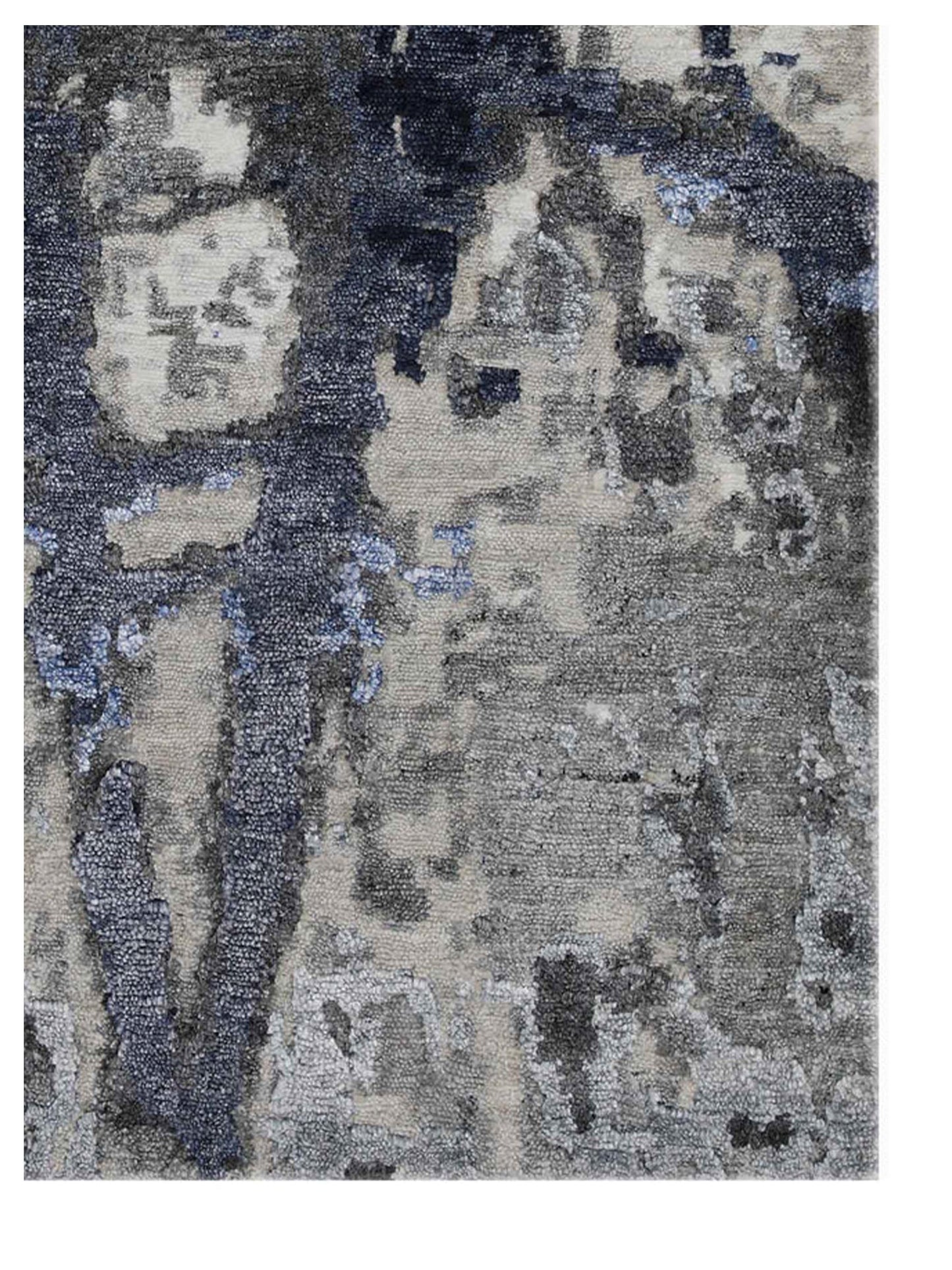 Artisan Mary  Grey Blue Contemporary Knotted Rug