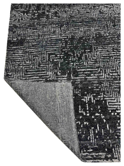 Artisan Mary Washed Black Contemporary Knotted Rugs