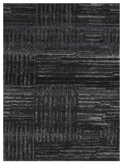 Artisan Mary  Grey Black Contemporary Knotted Rug