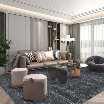 Artisan Mary  Grey Black Contemporary Knotted Rug