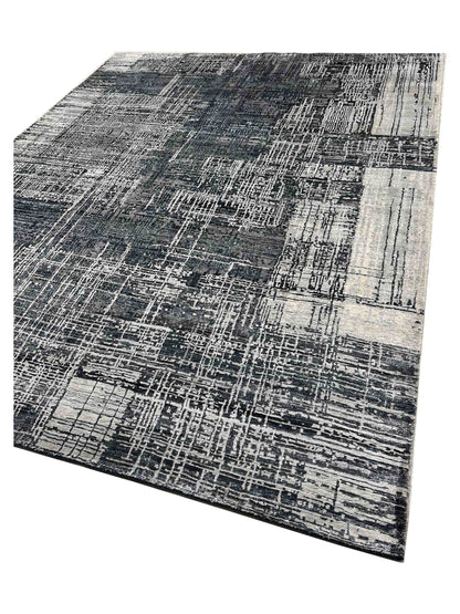 Artisan Mary Grey Black Contemporary Knotted Rugs