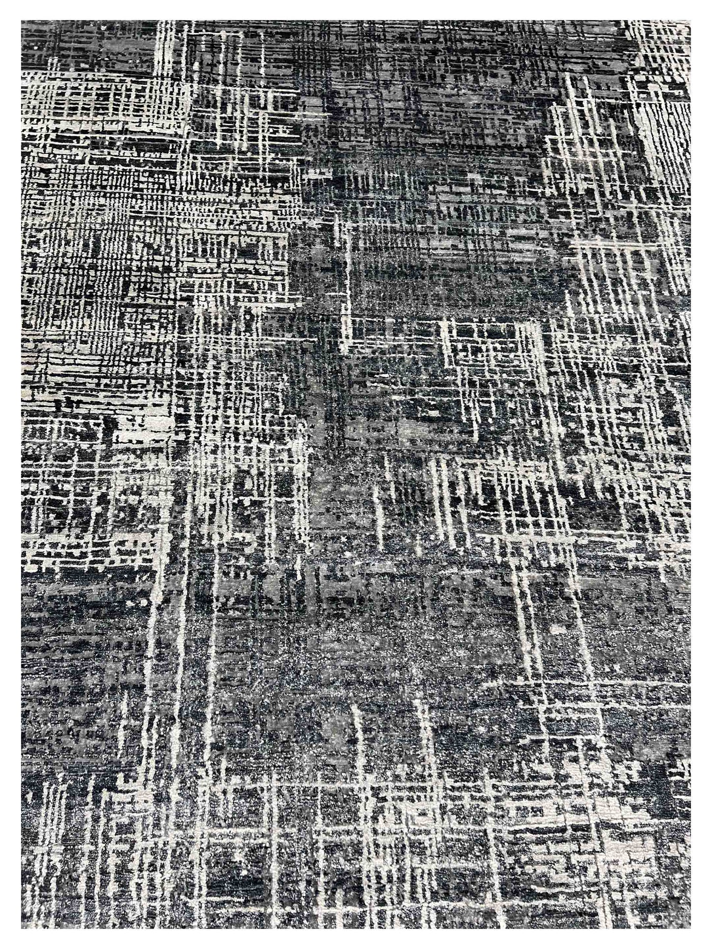 Artisan Mary Grey Black Contemporary Knotted Rugs
