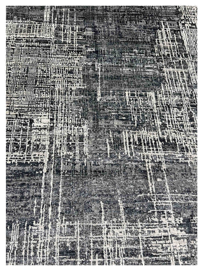 Artisan Mary Grey Black Contemporary Knotted Rugs
