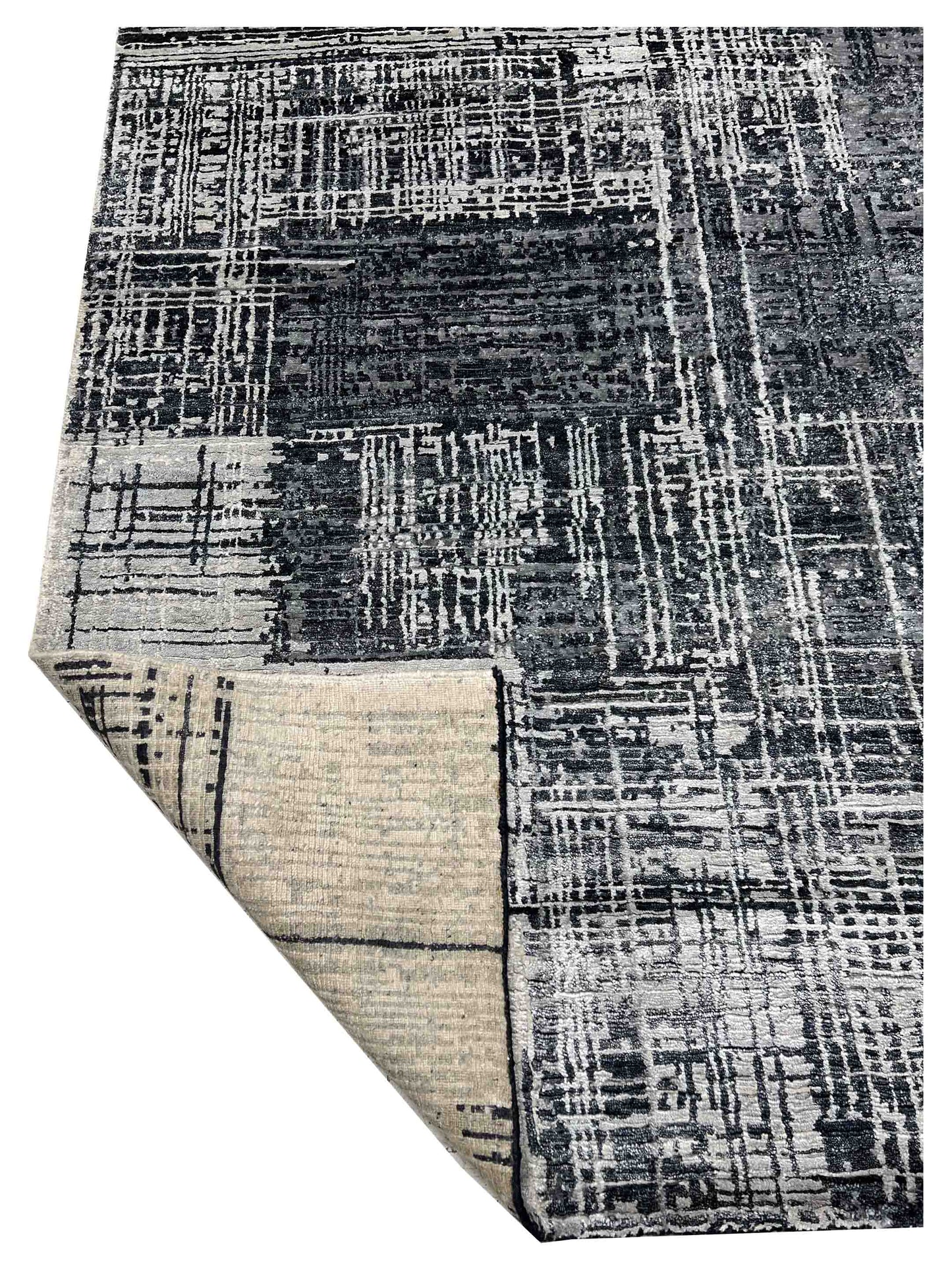 Artisan Mary Grey Black Contemporary Knotted Rugs