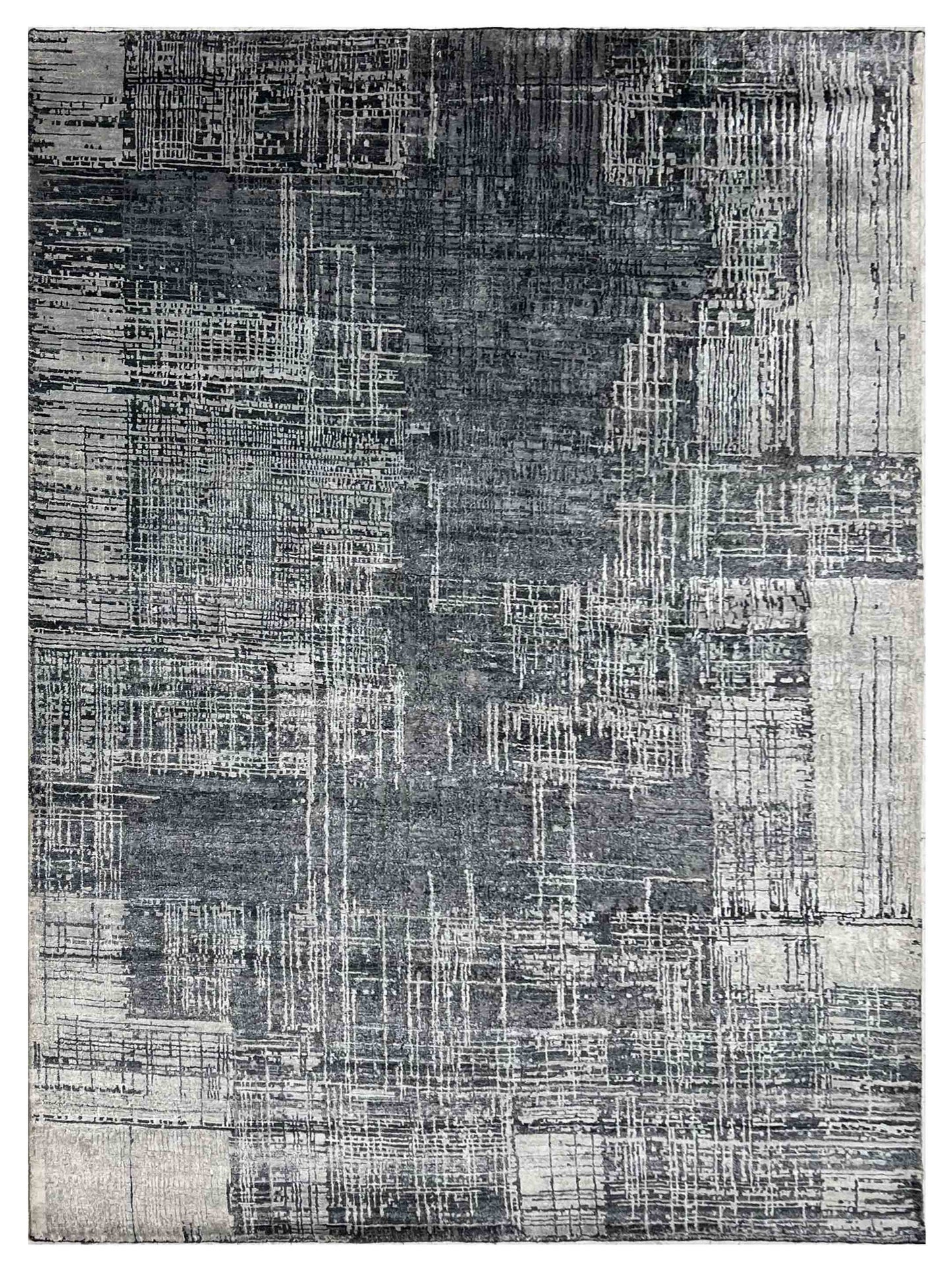 Artisan Mary Grey Black Contemporary Knotted Rugs