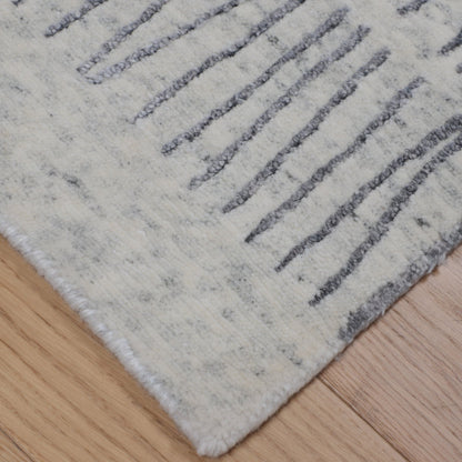 Artisan Mary Ivory Silver Contemporary Knotted Rug - Rugs - Artisan - Atlanta Designer Rugs