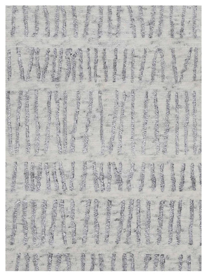 Artisan Mary Ivory Silver Contemporary Knotted Rug - Rugs - Artisan - Atlanta Designer Rugs