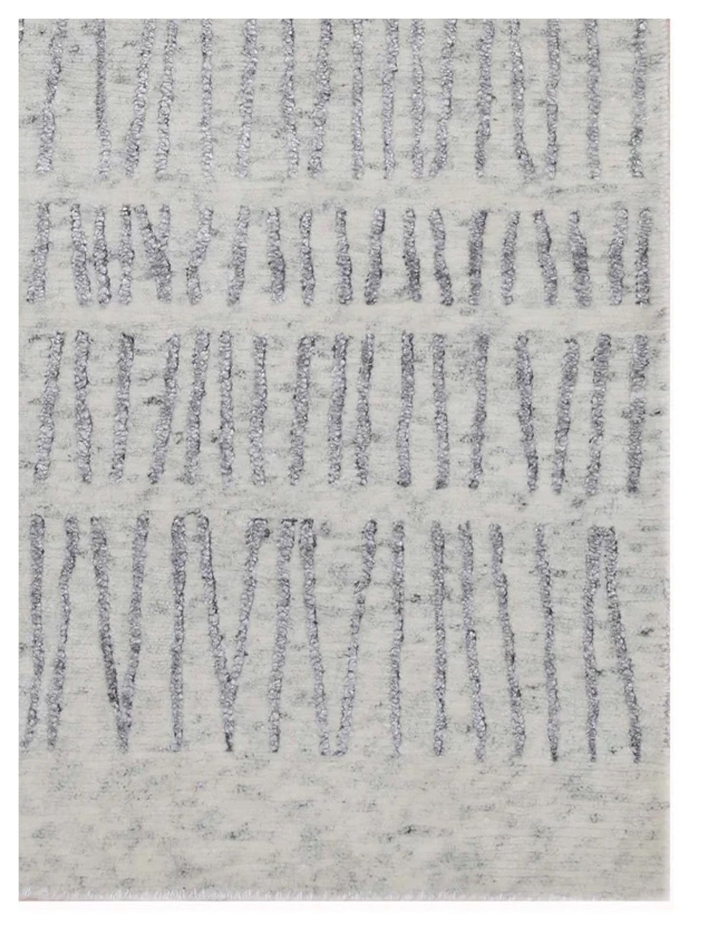 Artisan Mary Ivory Silver Contemporary Knotted Rug - Rugs - Artisan - Atlanta Designer Rugs