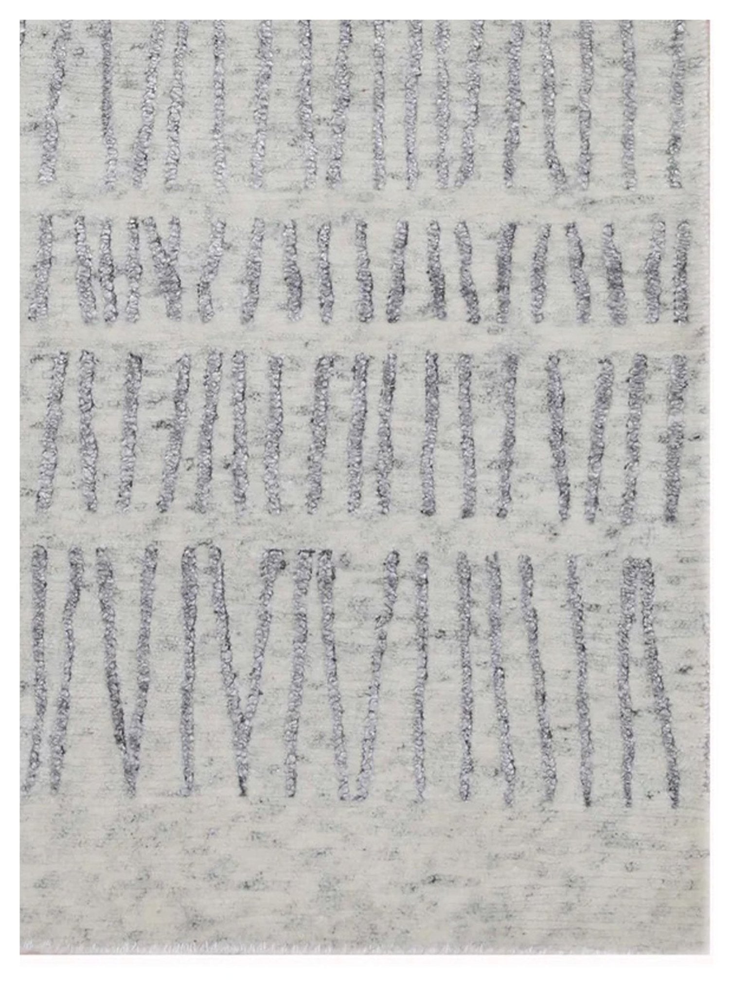 Artisan Mary Ivory Silver Contemporary Knotted Rug - Rugs - Artisan - Atlanta Designer Rugs