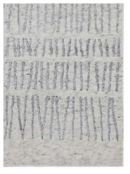 Artisan Mary Ivory Silver Contemporary Knotted Rug - Rugs - Artisan - Atlanta Designer Rugs