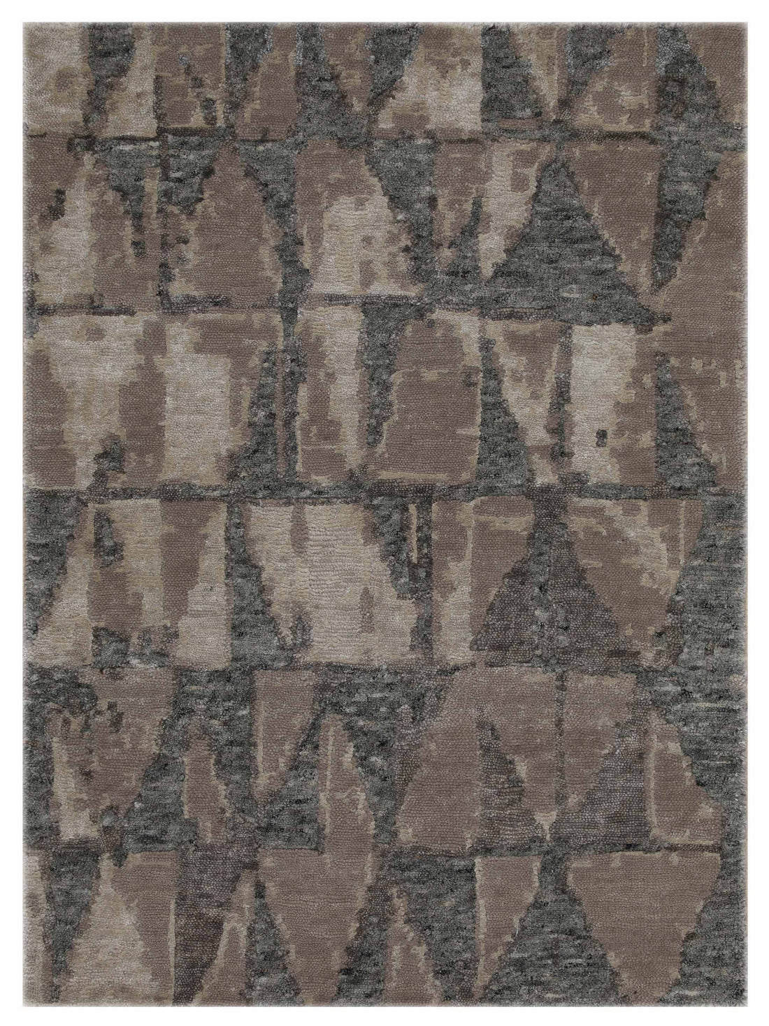 Artisan Mary  Tonal Brown Contemporary Knotted Rug