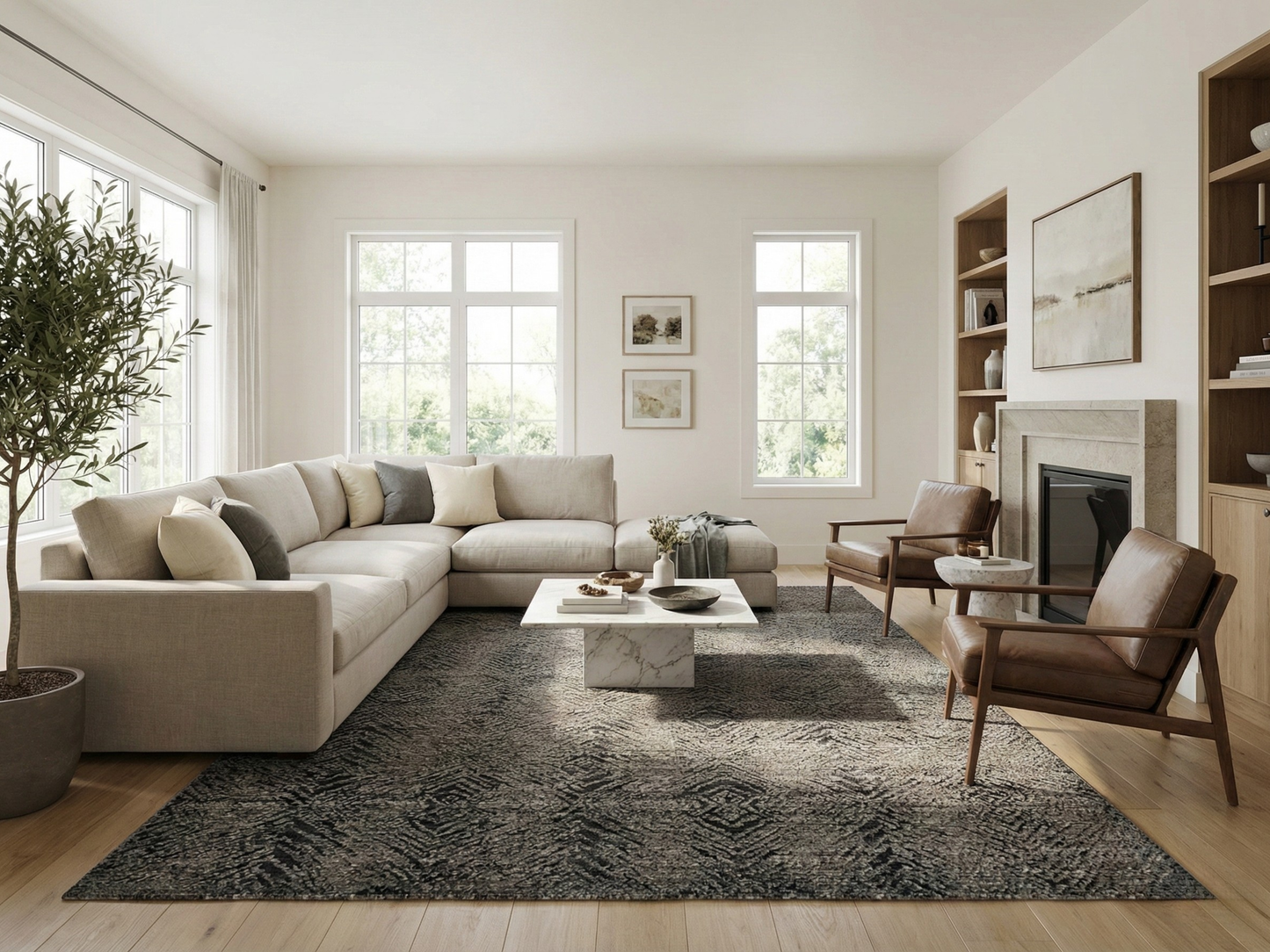 Artisan Mary  Stone  Contemporary Knotted Rug