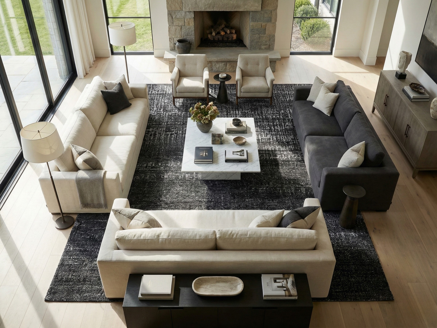 Artisan Mary Carbon Contemporary Knotted Rug
