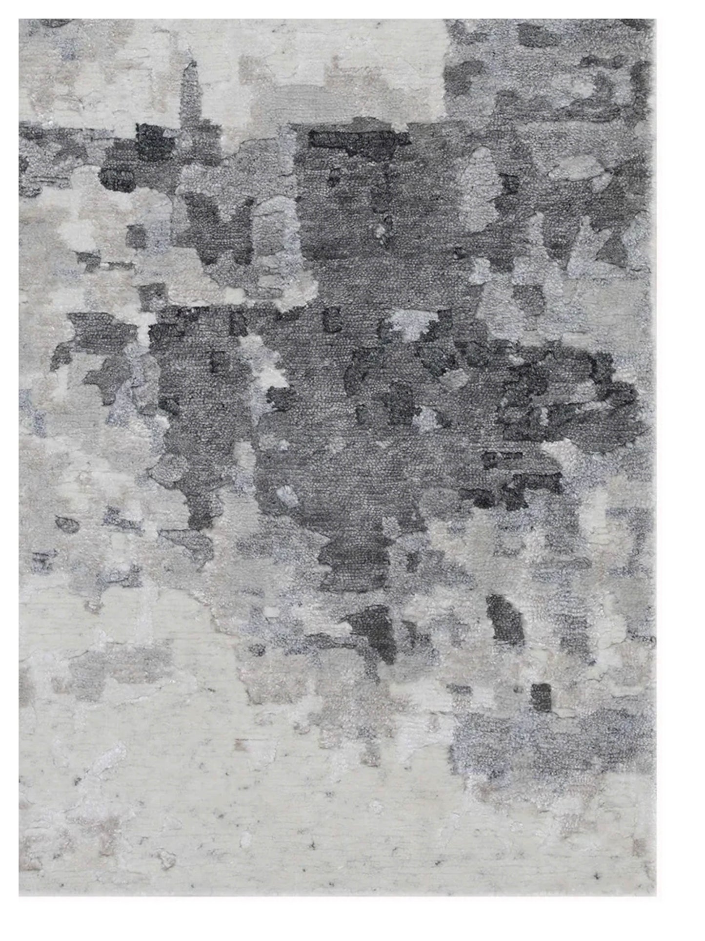 Artisan Mary  Ivory Charcoal Contemporary Knotted Rug