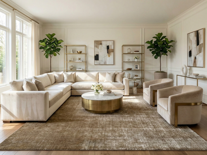 Artisan Mary Brown Beige Contemporary Knotted Rugs