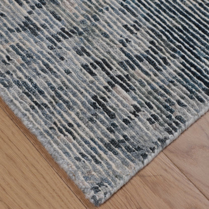Artisan Mary Silver Blue Contemporary Knotted Rug - Rugs - Artisan - Atlanta Designer Rugs