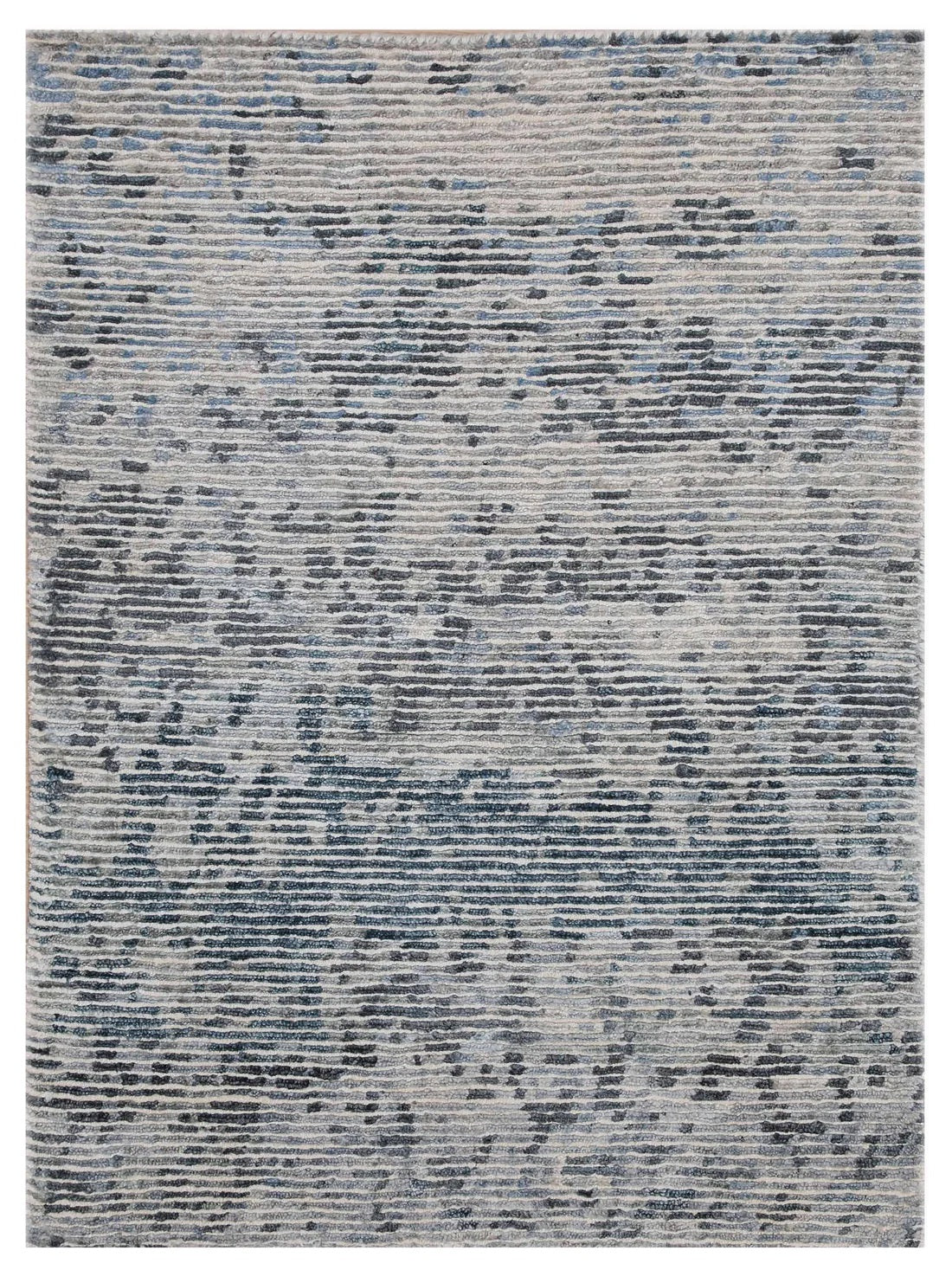 Artisan Mary  Silver Blue Contemporary Knotted Rug