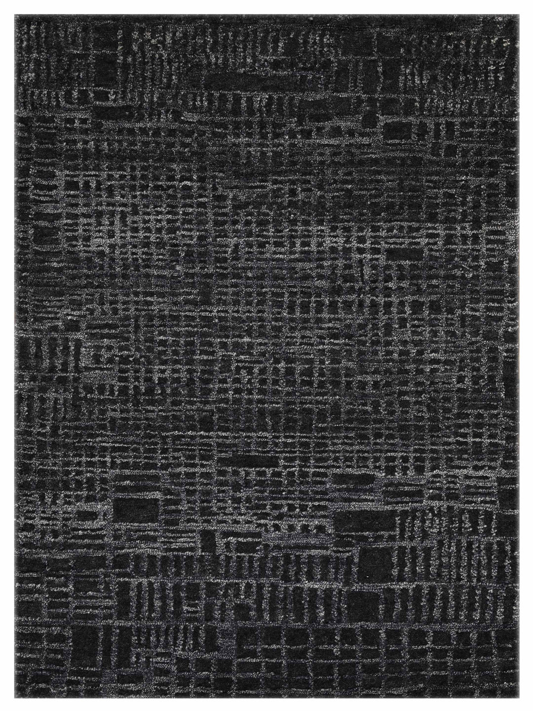 Artisan Mary  Washed Black  Contemporary Knotted Rug
