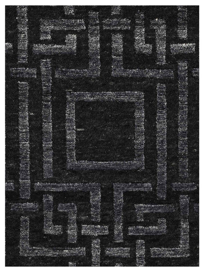 Artisan Mary Black Contemporary Knotted Rug - Rugs - Artisan - Atlanta Designer Rugs