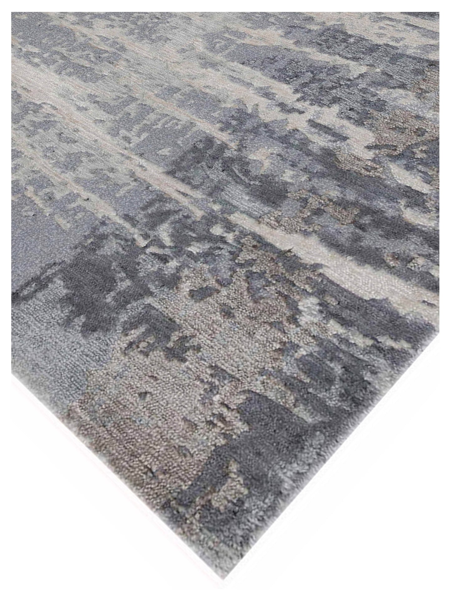 Artisan Mary  Silver Grey Contemporary Knotted Rug