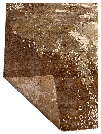 Artisan Mary Brown Beige Contemporary Knotted Rugs