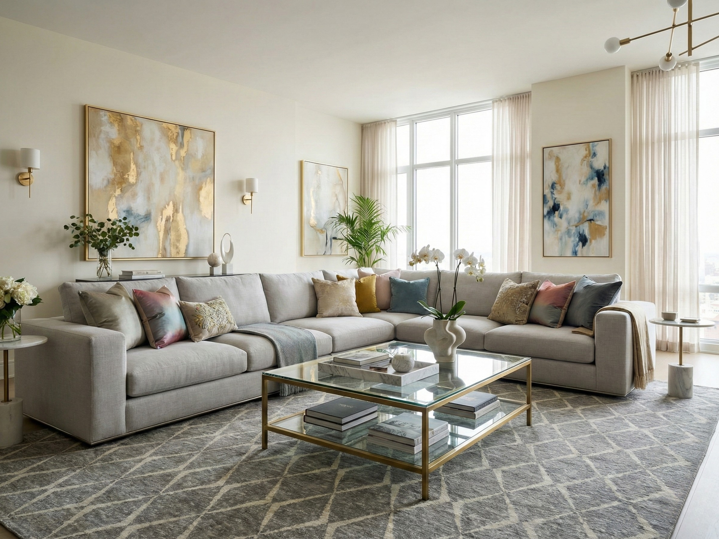 Artisan Marion Nickle Ivory Contemporary Knotted Rug