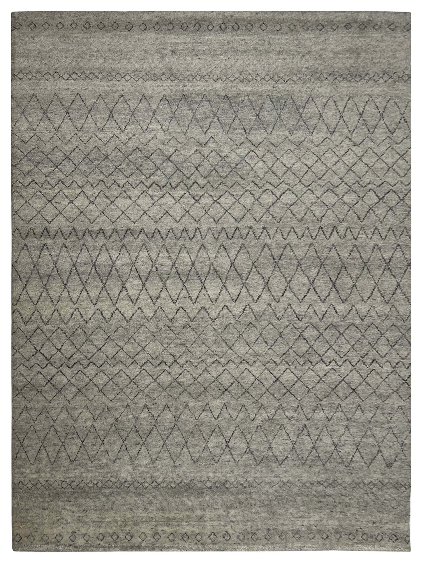 Artisan Moroccan Mohair  Silver Carbon Contemporary