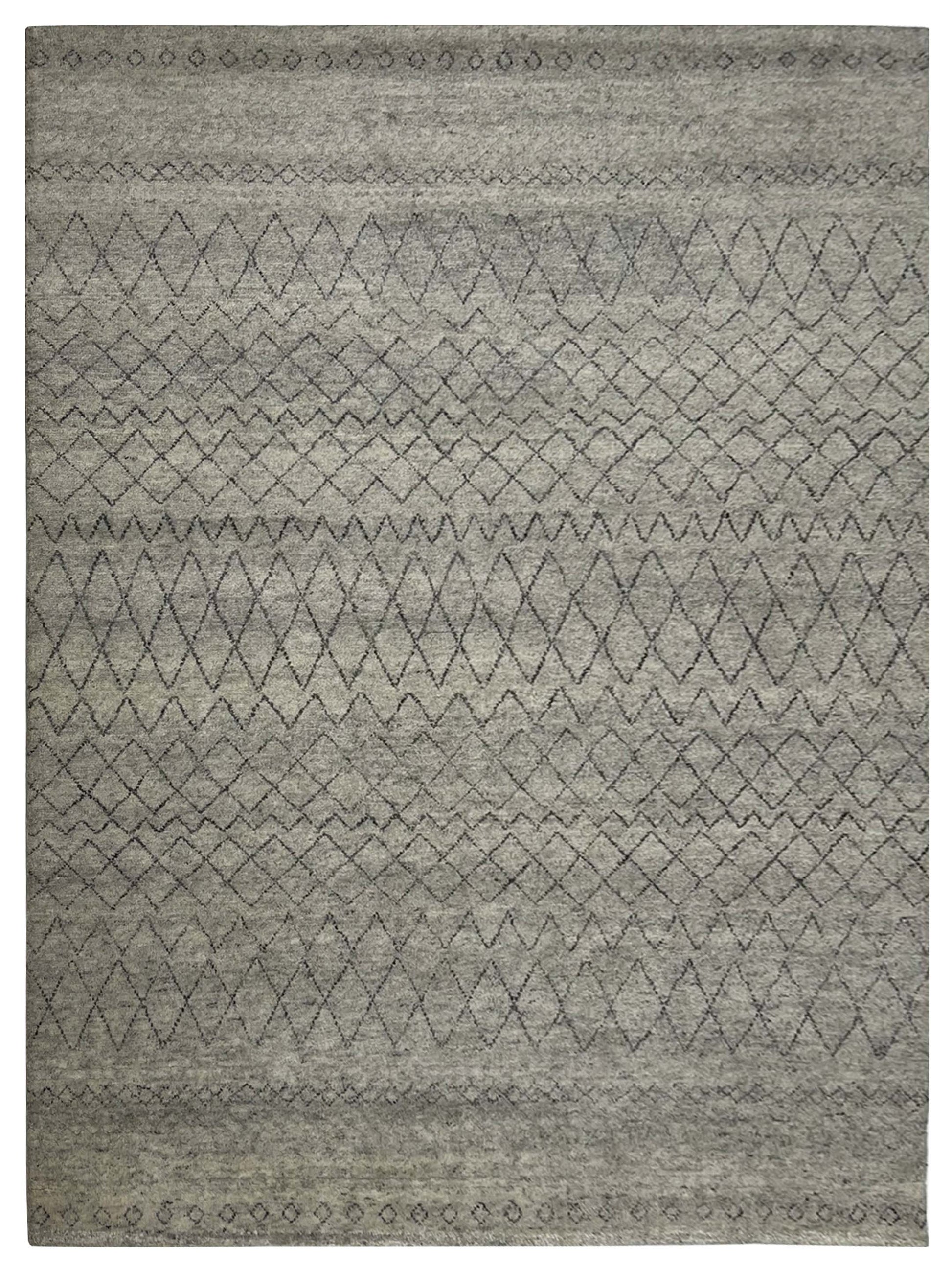 Artisan Moroccan Mohair  Silver Carbon Contemporary