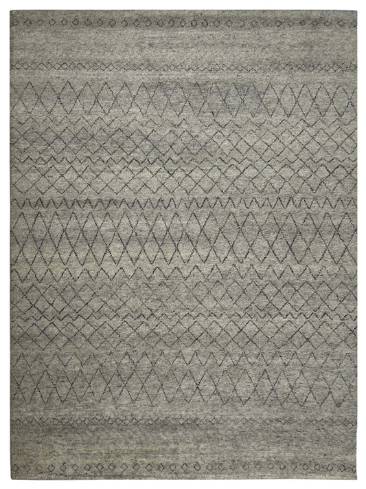Artisan Moroccan Mohair  Silver Carbon Contemporary