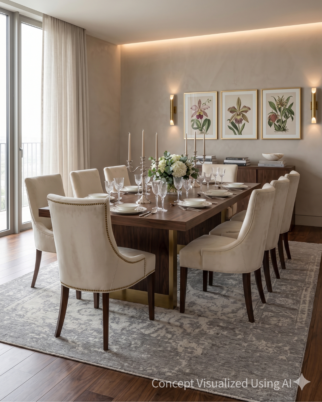 Artisan Nova  Natural Silver Contemporary Rug for Diningroom