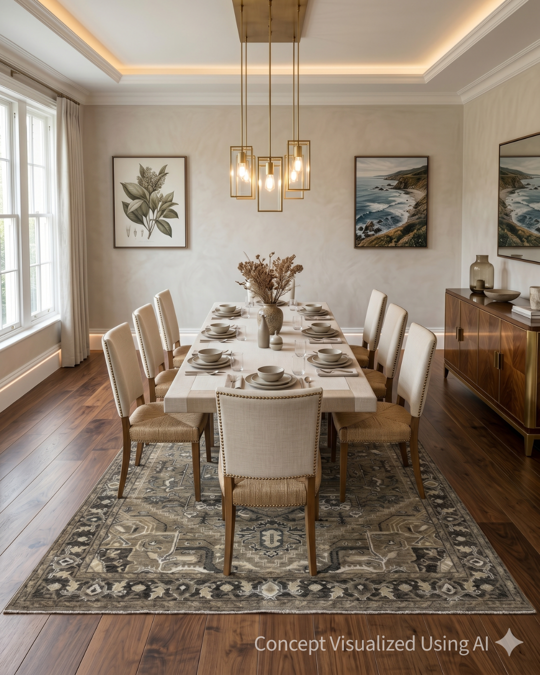 Artisan Nova  Black Grey Contemporary Rug for Diningroom