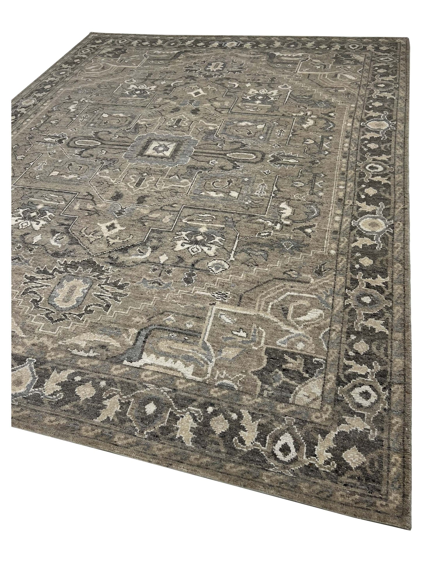 Artisan Nova Flax Grey Contemporary Knotted Rug