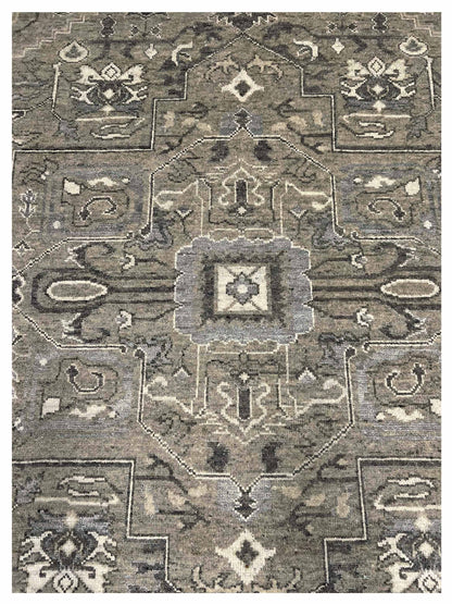 Artisan Nova Flax Grey Contemporary Knotted Rug
