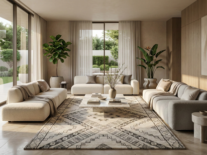 Artisan Marion  Dk.Grey Ivory Transitional Knotted Rug