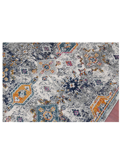Limited Mortlake MOR - 252 BLUE ORANGE Transitional Machinemade Rug - Rugs - Limited - Atlanta Designer Rugs