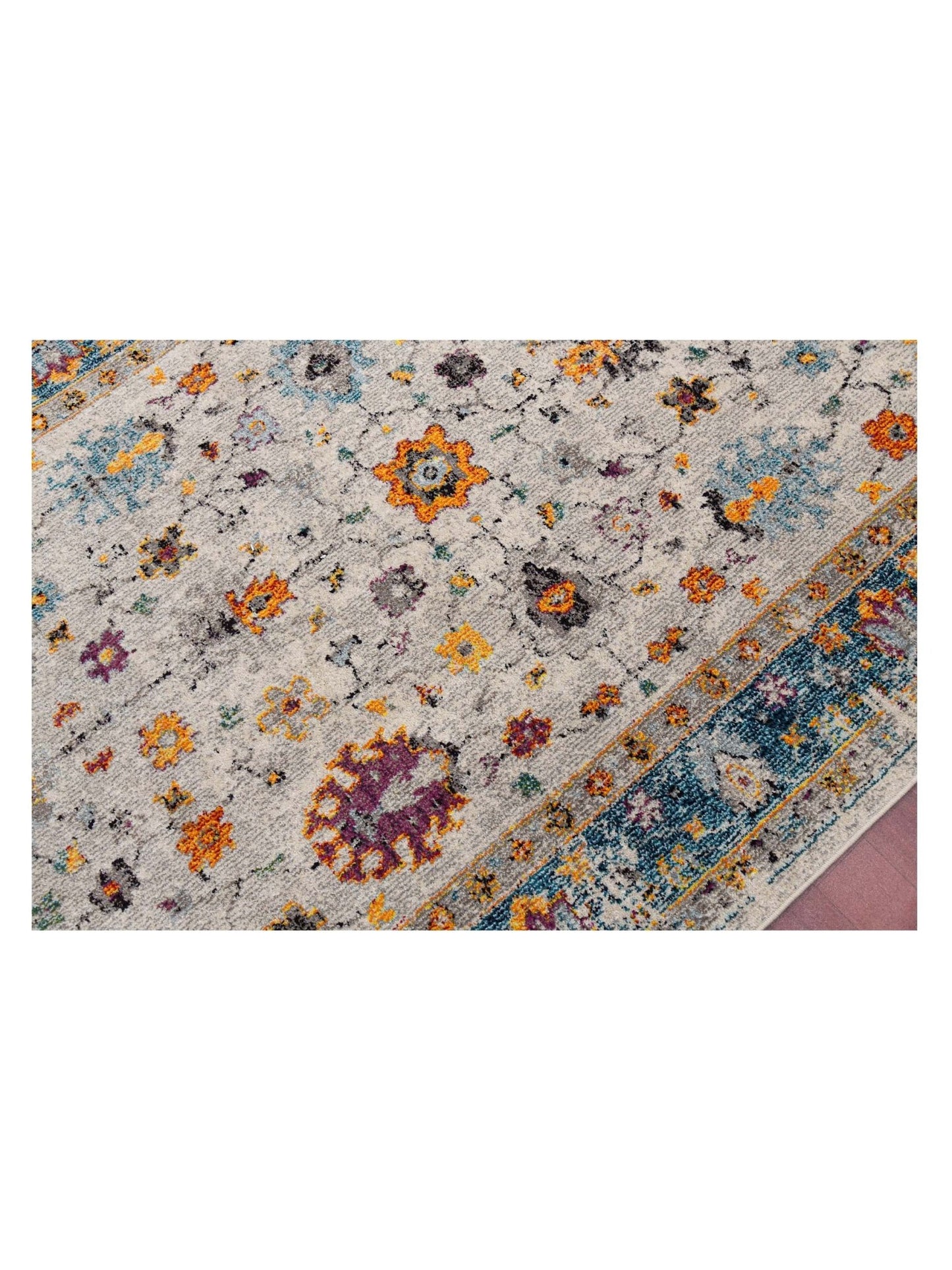 Limited Mortlake MOR - 259 BLUE ORANGE Traditional Machinemade Rug - Rugs - Limited - Atlanta Designer Rugs