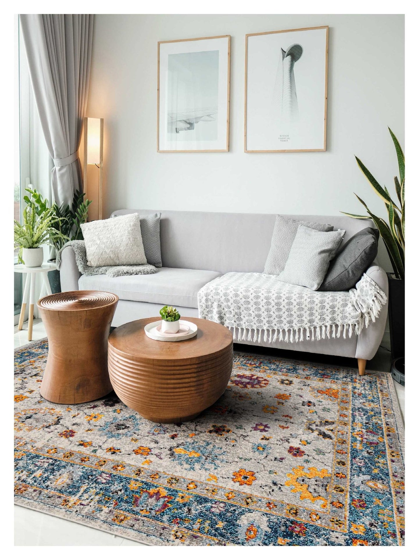 Limited Mortlake MOR - 259 BLUE ORANGE Traditional Machinemade Rug - Rugs - Limited - Atlanta Designer Rugs