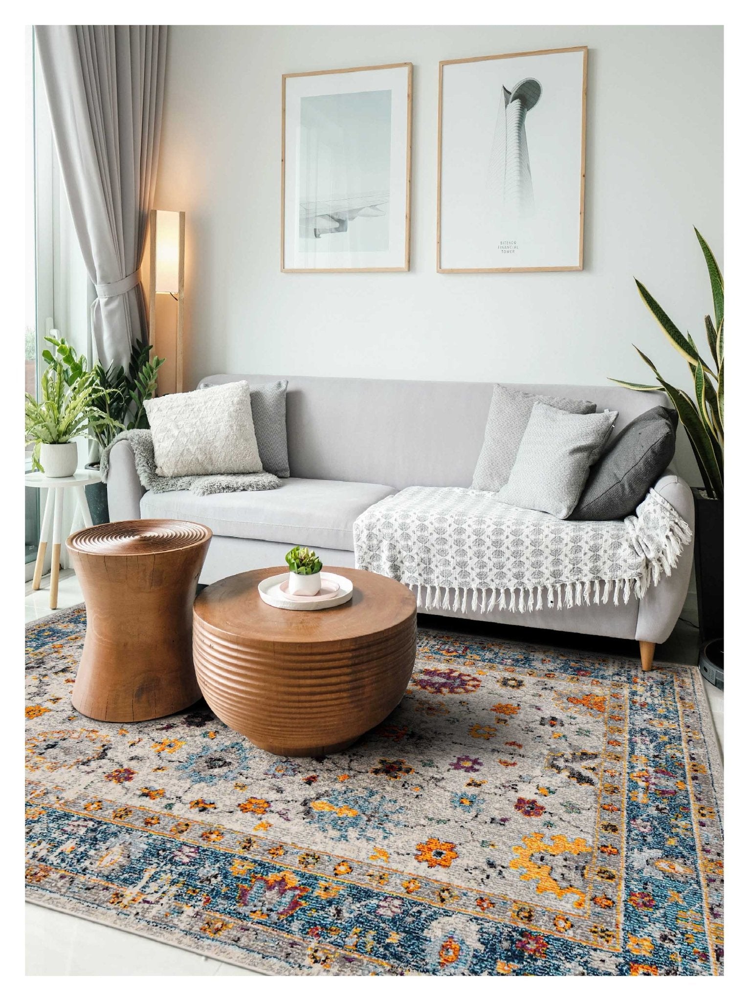 Limited Mortlake MOR - 259 BLUE ORANGE Traditional Machinemade Rug - Rugs - Limited - Atlanta Designer Rugs