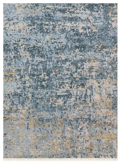 Limited MORWELL MO-424 Aqua Transitional Knotted Rugs