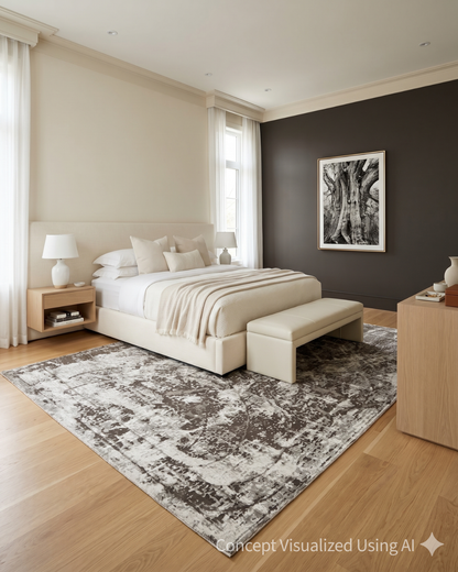 Artisan Mary Beige Brown Contemporary Knotted Rugs for Bedroom