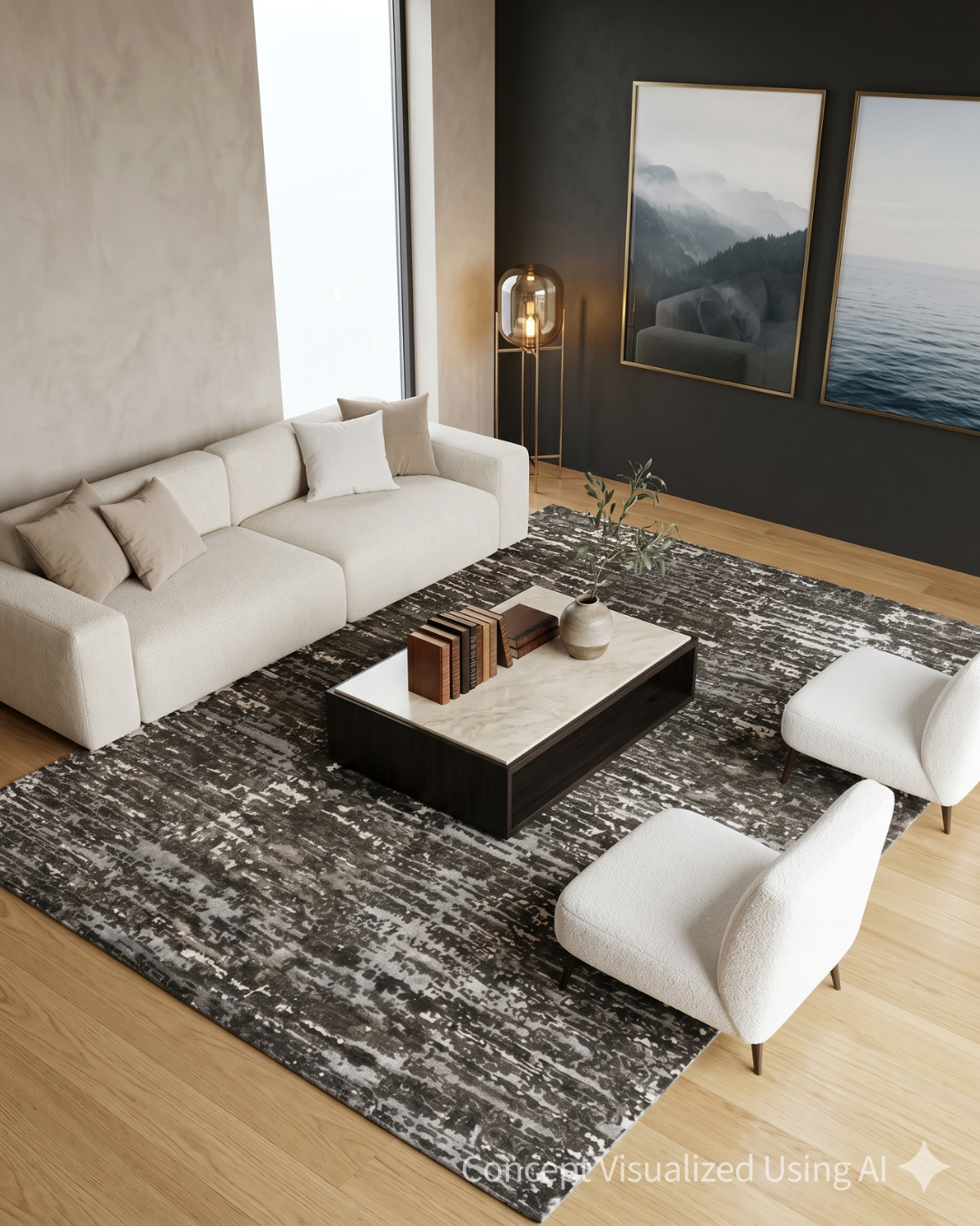 Artisan Mary MN-424 Brown Contemporary Knotted Rugs for Livingroom