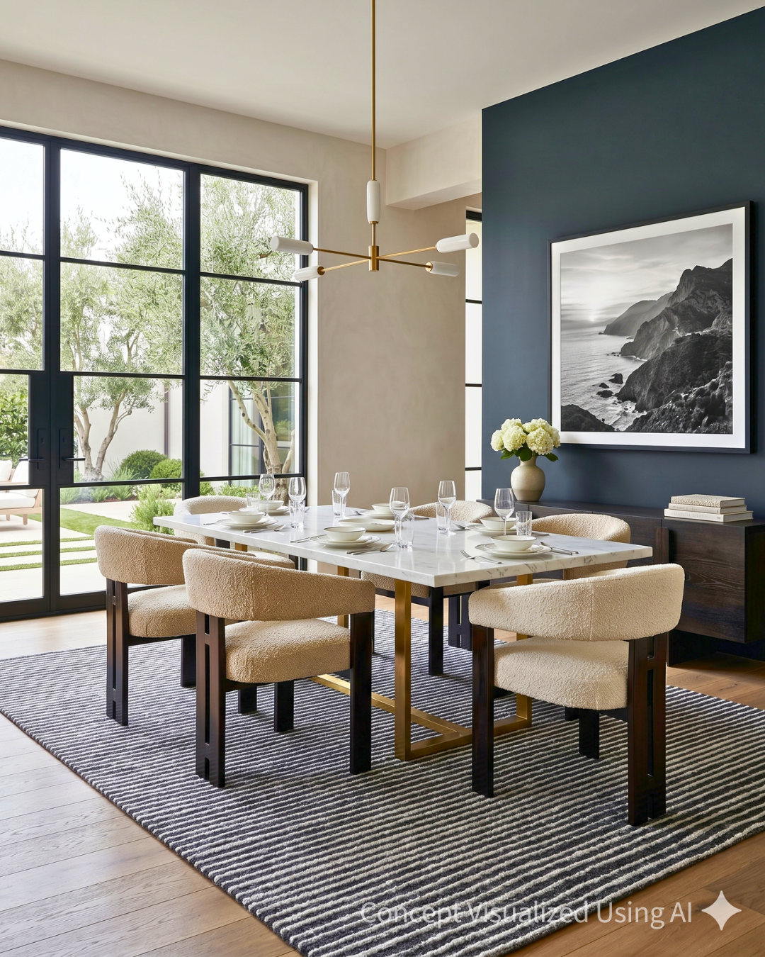 Artisan Mary  Grey  Contemporary Knotted Rug for Diningroom