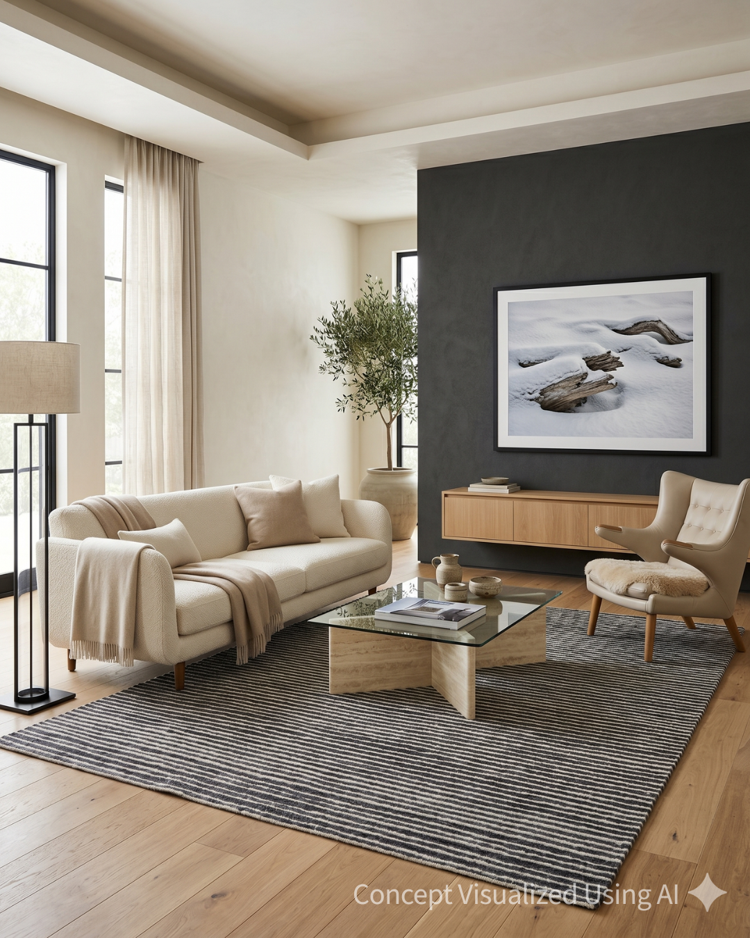 Artisan Mary  Grey  Contemporary Knotted Rug for Livingroom
