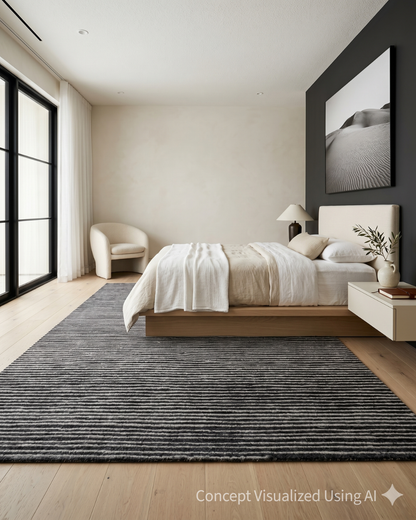 Artisan Mary  Grey  Contemporary Knotted Rug for Bedroom