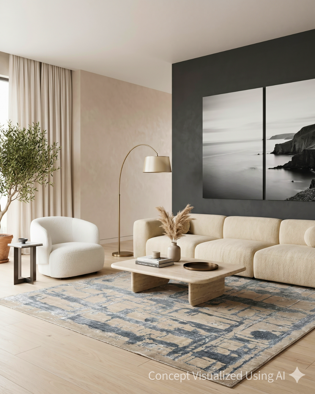 Artisan Mary  Grey  Contemporary Knotted Rug for Livingroom