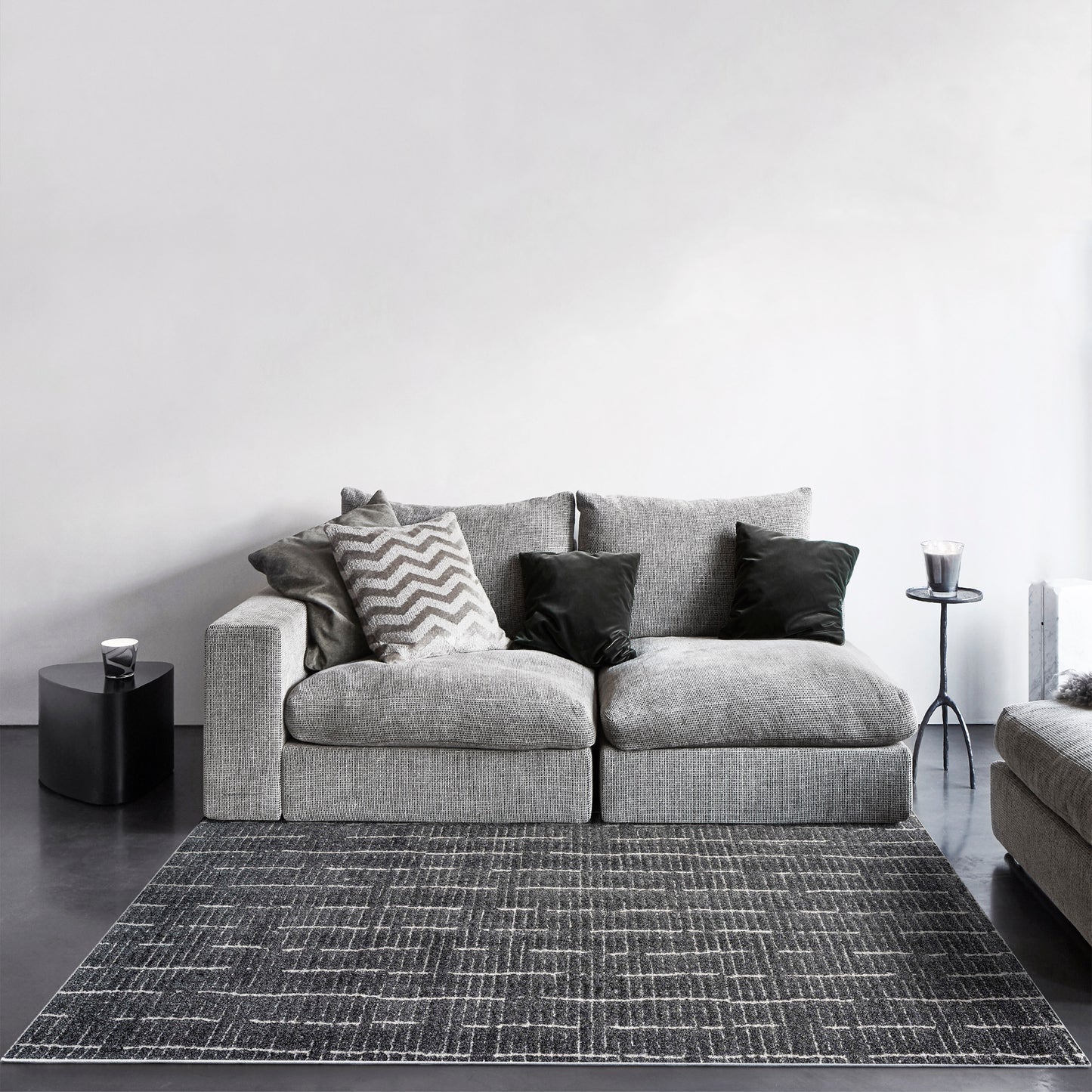 Dynamic Rugs Masai 14002 Black White Modern Machine-Made Rug