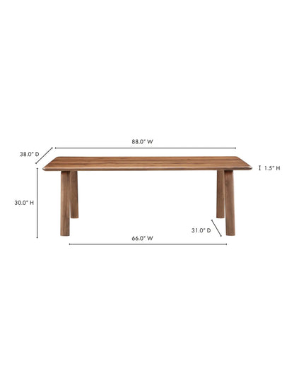 Moes Home Dining Tables Malibu Brown  Scandinavian Furniture