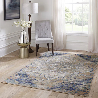 Momeni Amelia AM-03 Navy Traditional Machine Made Rug